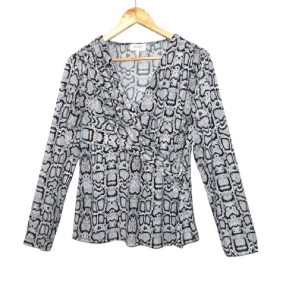 XL Laundry by Shelli Segal Snakeskin Wrap Top - Picture 1 of 7